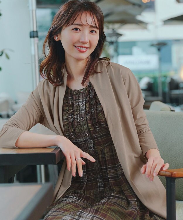 Tiaclasse L 【おのののかさん着用】冷凛(ひやりん)カノコカットソートッパーカーディガン ベージュ