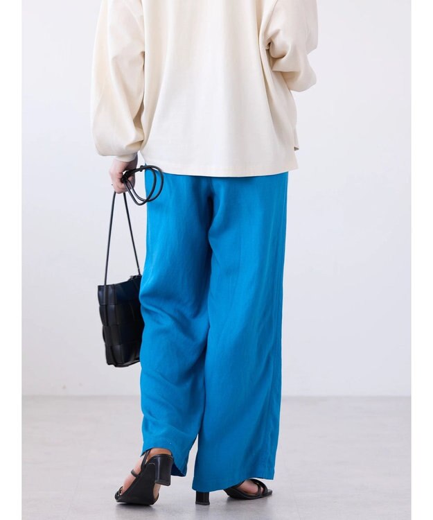AMERICAN HOLIC 接触冷感リネンブレンドワイドパンツ Blue