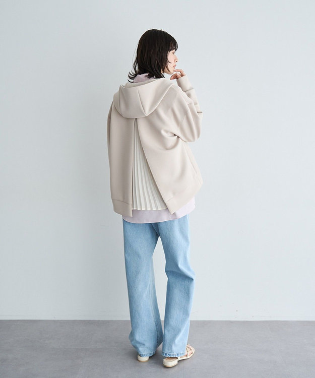 YECCA VECCA バックプリーツZIPフーディー Light Beige