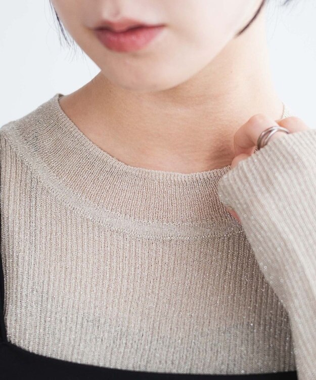 WEGO ラメリブニット ベージュ