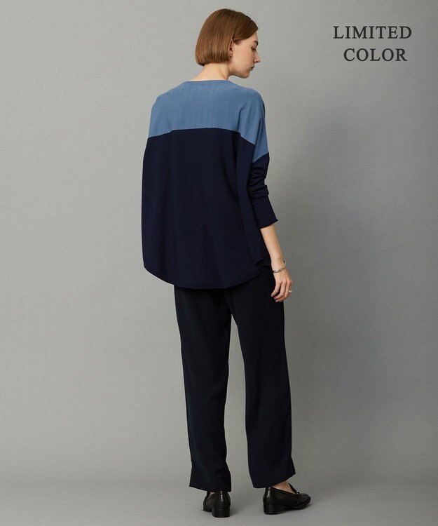 ICB L 【WEB限定カラーあり・洗える】 ライトダブルクロス ストレートパンツ ネイビー系［WEB限定］