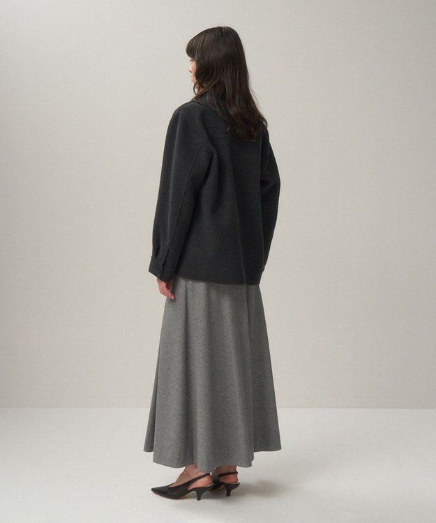 ATON MERINO DOUBLE MELTON | CPOジャケット - UNISEX CHARCOAL TOP