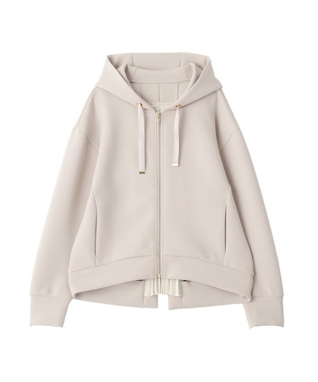 YECCA VECCA バックプリーツZIPフーディー Light Beige