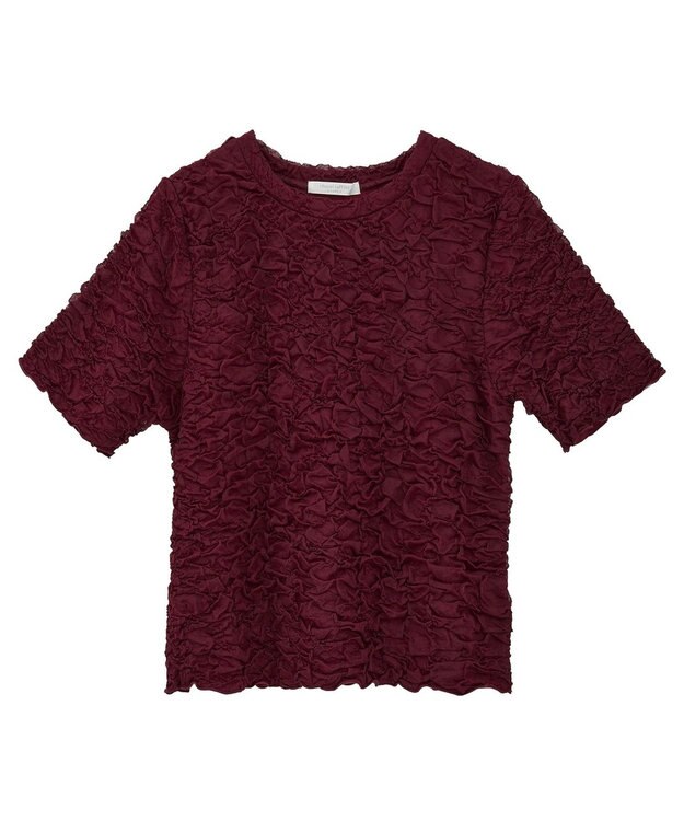 Green Parks 表面感カット５分袖プルオーバー Bordeaux