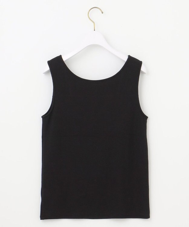 ANY SIS 【洗える】シアーコンビスクエアネック タンクトップ ブラック