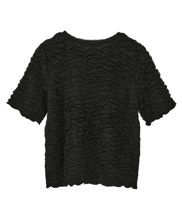 Green Parks 表面感カット５分袖プルオーバー Black