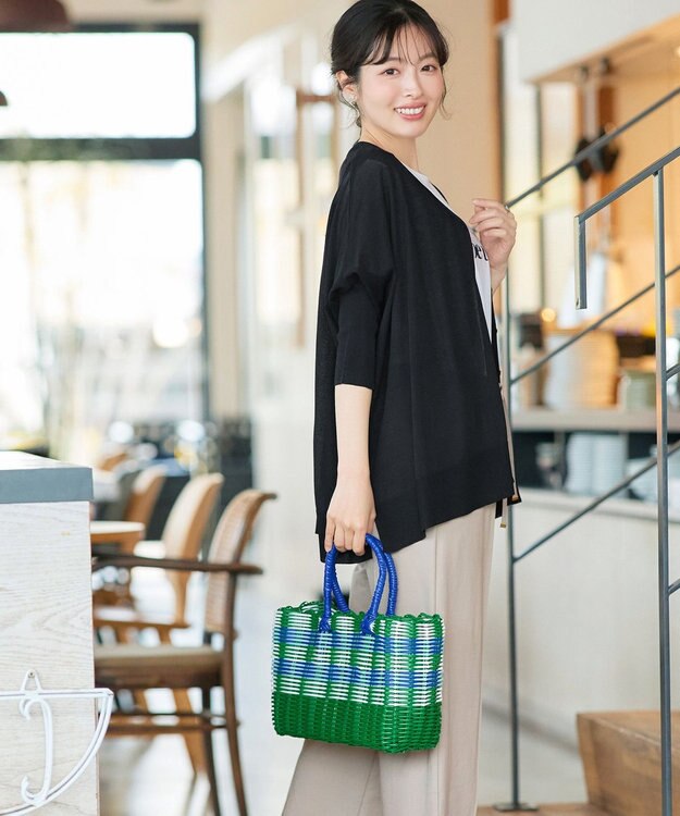 Tiaclasse L 軽やかニットドルマンカーディガン ブラック