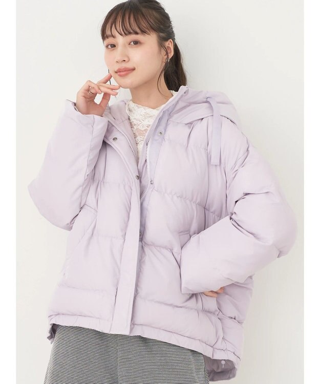 earth music&ecology フーディー中綿ブルゾン Pink