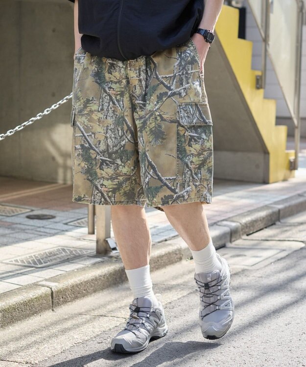 WEGO 【ウエストゴム】イージーバギーカーゴショーツ 柄1