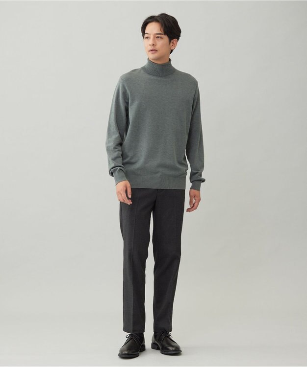 UNFILO MENS 【OCEANS 雑誌・web・YouTube 掲載】FLANNEL TOUCH 機能美パンツ スリム チャコール