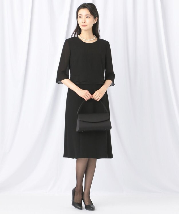 自由区 FORMAL 【オールシーズン対応】バーズアイ ジャケット+ワンピース ブラック系