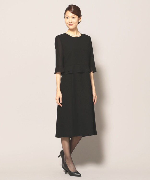 自由区 FORMAL 【オールシーズン対応】バーズアイ ジャケット+ワンピース ブラック系