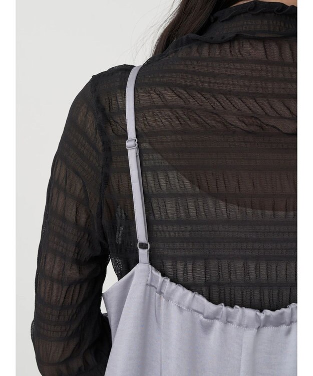 earth music&ecology サテンキャミワンピース Gray