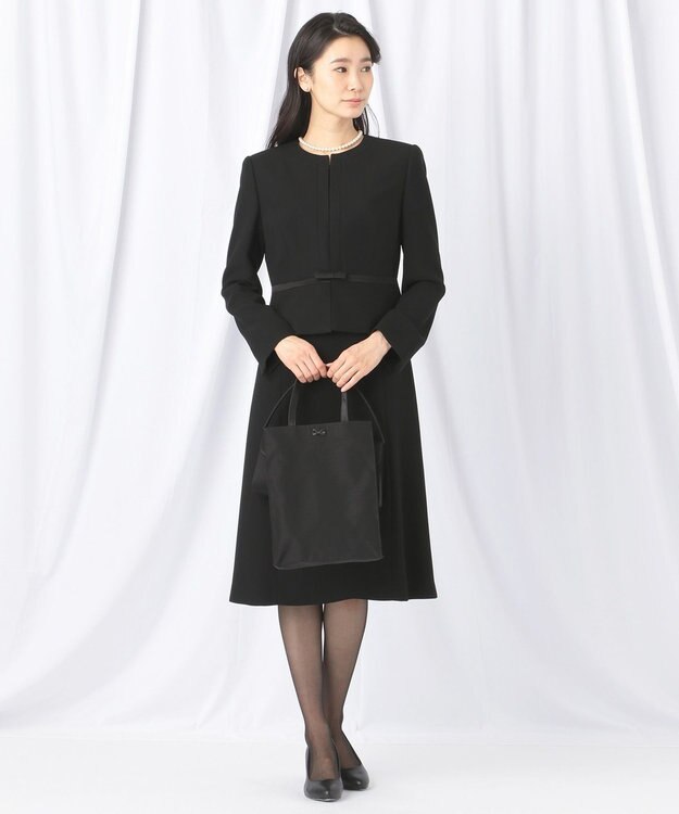 自由区 FORMAL 【オールシーズン対応】バーズアイ ジャケット+ワンピース ブラック系