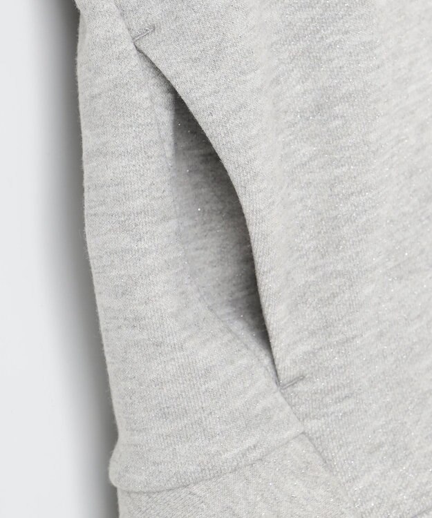 組曲 ラメペプラムパーカー シルバー系