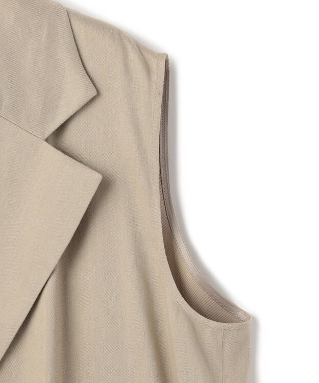 BEIGE， MICA /  リネンブレンドベルト付きジレ  L.Taupe