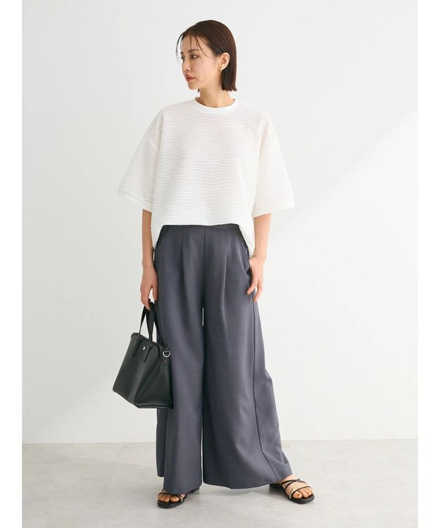 Green Parks ・Ｐｅｔｉｔ　Ｆｌｅｕｒ　ウェーブカットオーバーＴＥＥ Off White