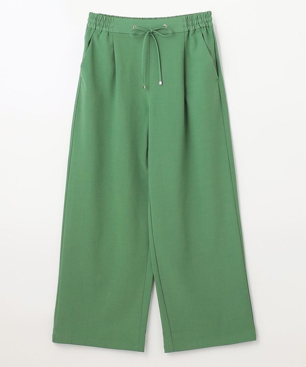 ANY L 【ウエストゴム】イージケア美脚パンツ ワイド グリーン