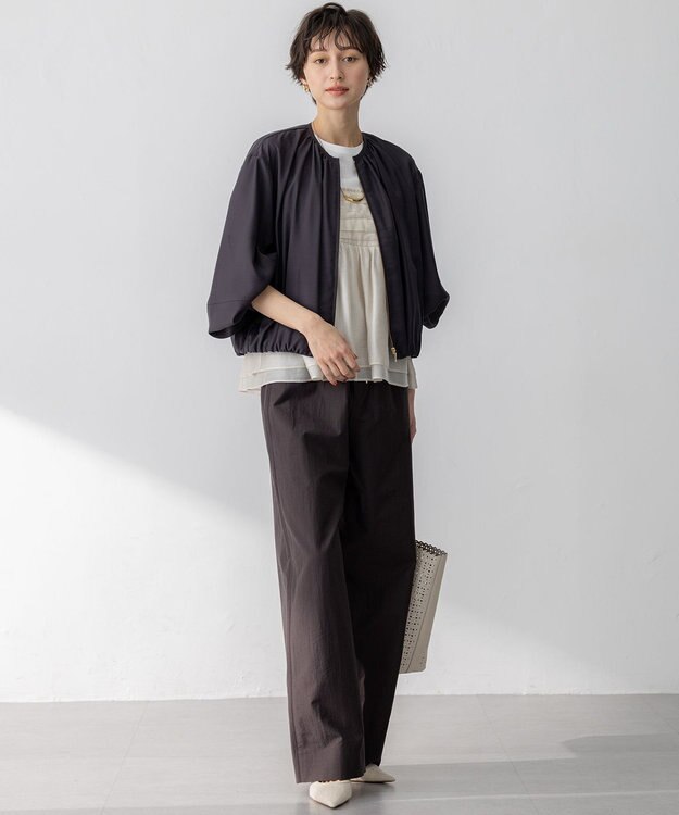 23区 S 【速乾性/接触冷感】シアータンブラー ブルゾン ダークブラウン系