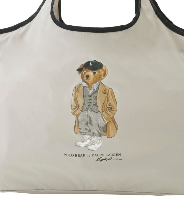 MOONBAT POLO RALPH LAUREN(ポロ ラルフローレン) ポケッタブルレインバッグ SEASON BEAR ポロベア ライトグレー
