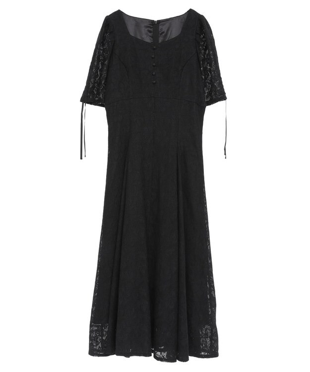 earth music&ecology パネル切り替えレースワンピース Black