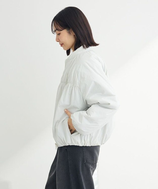 Green Parks 中綿シャーリングブルゾン Sax