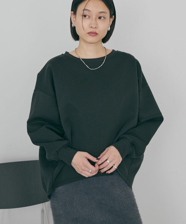 AMERICAN HOLIC 【WEB限定】袖タックコクーンポンチプルオーバー Black