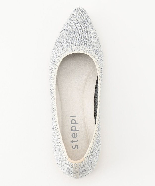 steppi 【洗える/撥水】ミックス調 ポインテッド パンプス ブルー ミックス