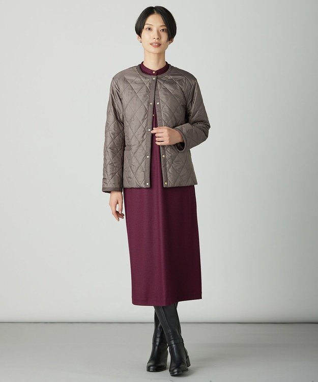 J.PRESS LADIES S 【WEB限定カラーあり】コンパクトタフタキルティング ブルゾン スレートブラウン系