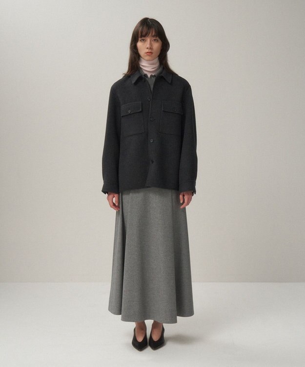 ATON MERINO DOUBLE MELTON | CPOジャケット - UNISEX CHARCOAL TOP