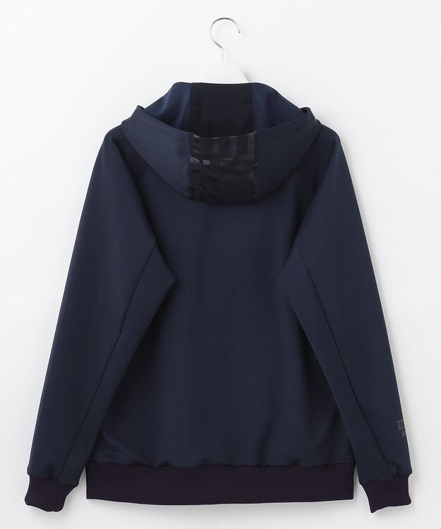 PW CIRCULUS 【MEN】【撥水/防風/ストレッチ】ロゴプリント ジップアップ フーデッド ブルゾン ネイビー系