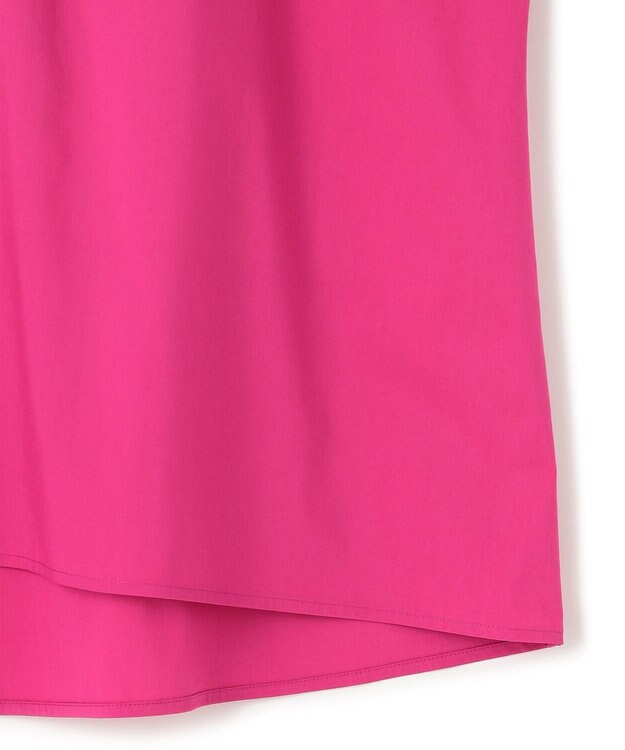 23区 L 【一部店舗限定/洗える】ハイカウントウェザーストレッチ フリル ブラウス マゼンダ