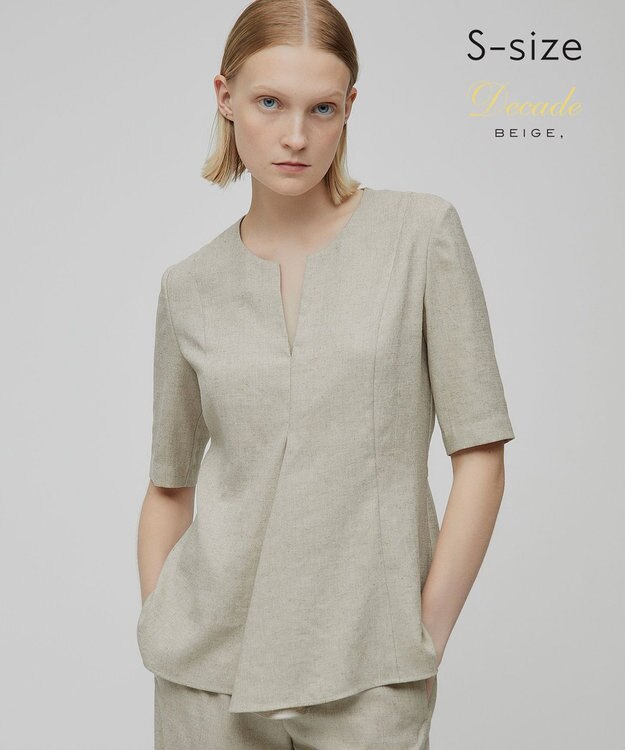 BEIGE， 【S-size】CAROLE / ペプラムブラウス Sand×Slate