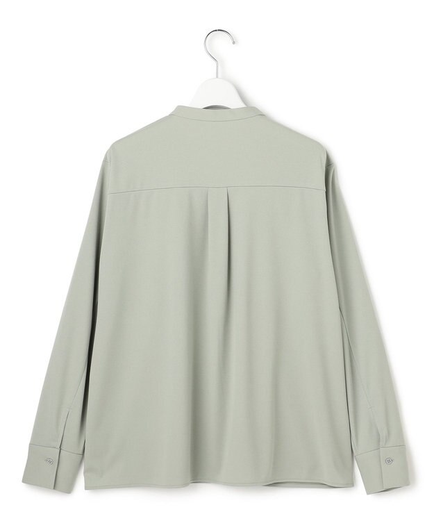 ICB 【洗える】イージージョーゼット バンドカラーカットソー スモークグレー系