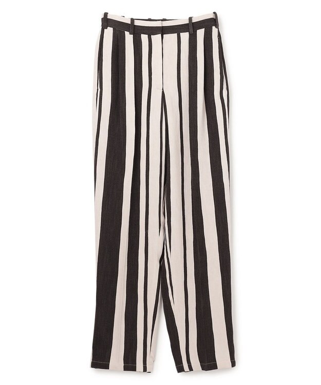 JOSEPH ジョゼフストライプ　トラウザーズ Oyster White/ Black