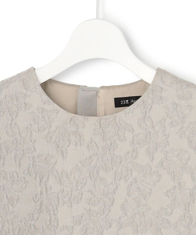 23区 【APPLAUDIR】フラワージャカード ドレス ライトグレー系