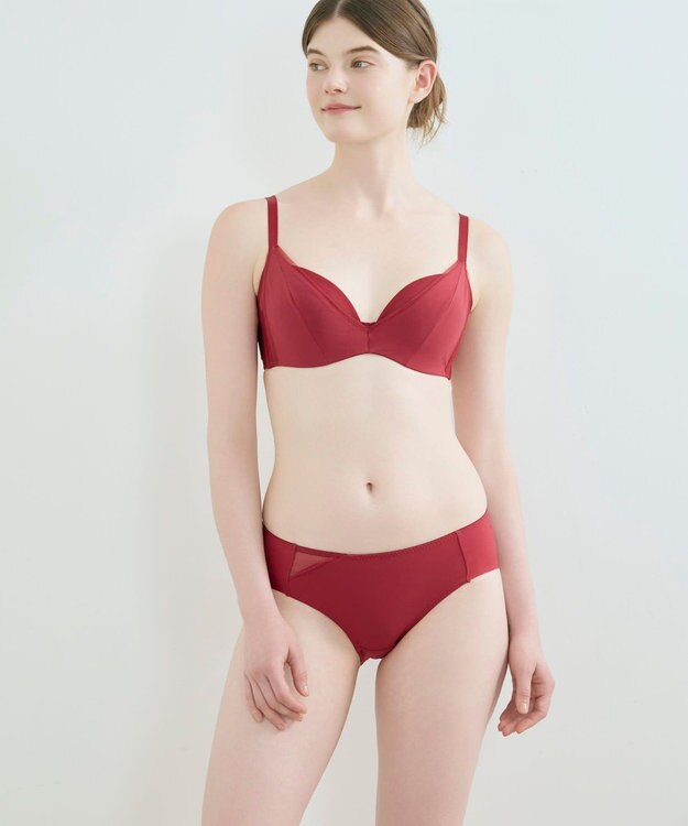 une nana cool さあわたし シンプル 脇高ブラジャー レッド