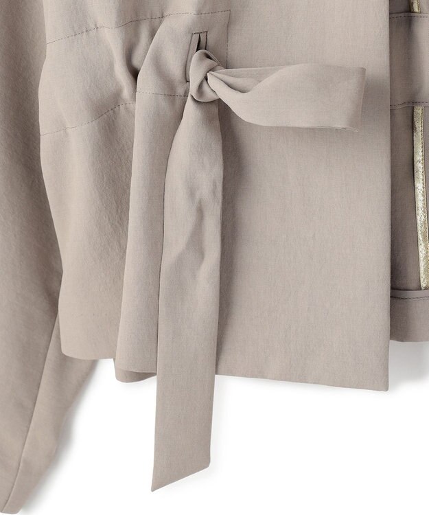 BEIGE， PORDIC / ドロスト付きノーカラージャケット Taupe