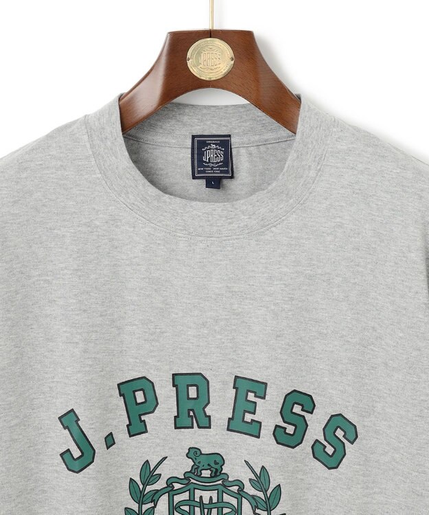 J.PRESS MEN 【J.PRESS ORIGINALS】【UNISEX】Cotton Jersey CRST Logo T-shirt ライトグレー系