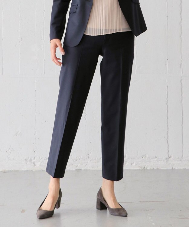 J.PRESS LADIES L BAHARIYE SOLID テーパード パンツ ネイビー系