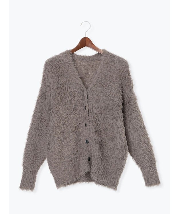 Te chichi シャギーVネックカーディガン グレー