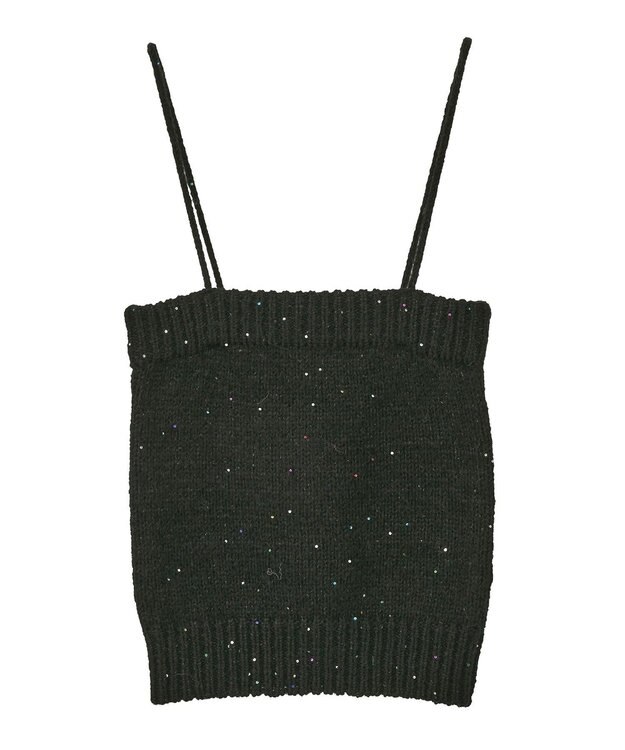 earth music&ecology 【セット2点】SET2点フラワースパンコールカーデ＋ビスチェ Black