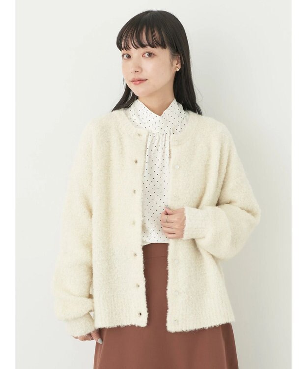 earth music&ecology ブークレカーディガン Ivory