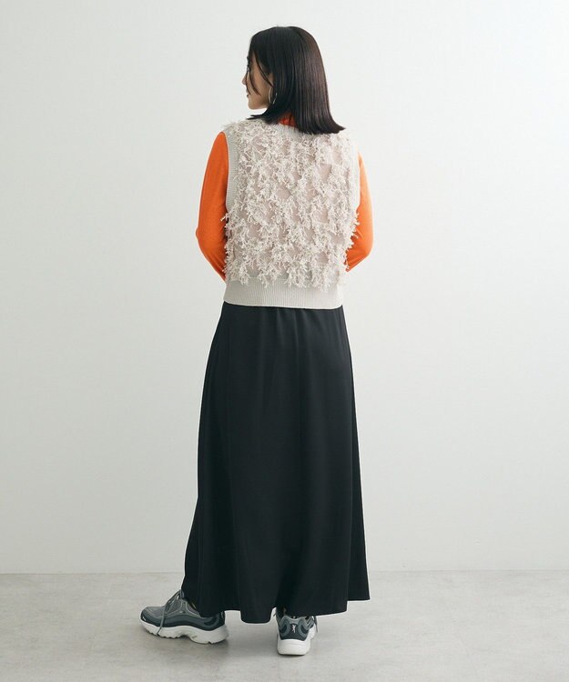 Green Parks フリンジニットベスト Light Gray