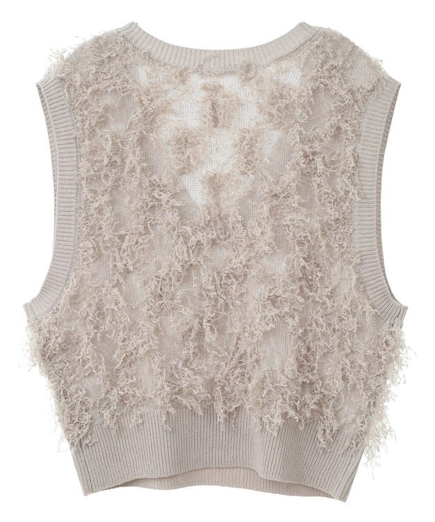 Green Parks フリンジニットベスト Light Gray