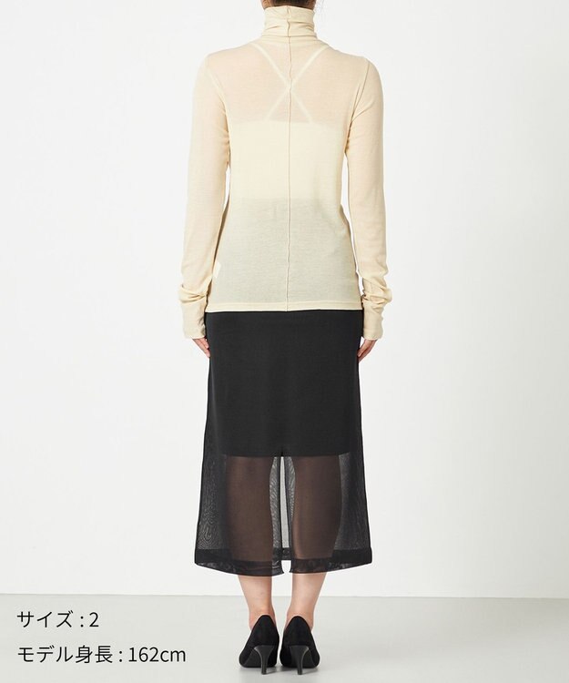 NAVE 【Nave・洗える】ツイストシアー タートルネックプルオーバー ライトイエロー系