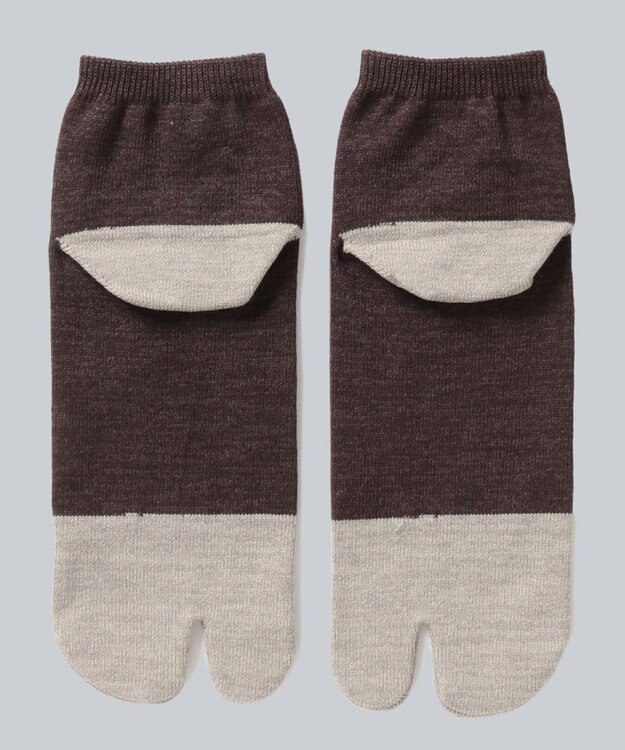 WHITE MAILS 【UNISEX】PAPER COLOR BLOCK TABI ANKLE ソックス カーキ
