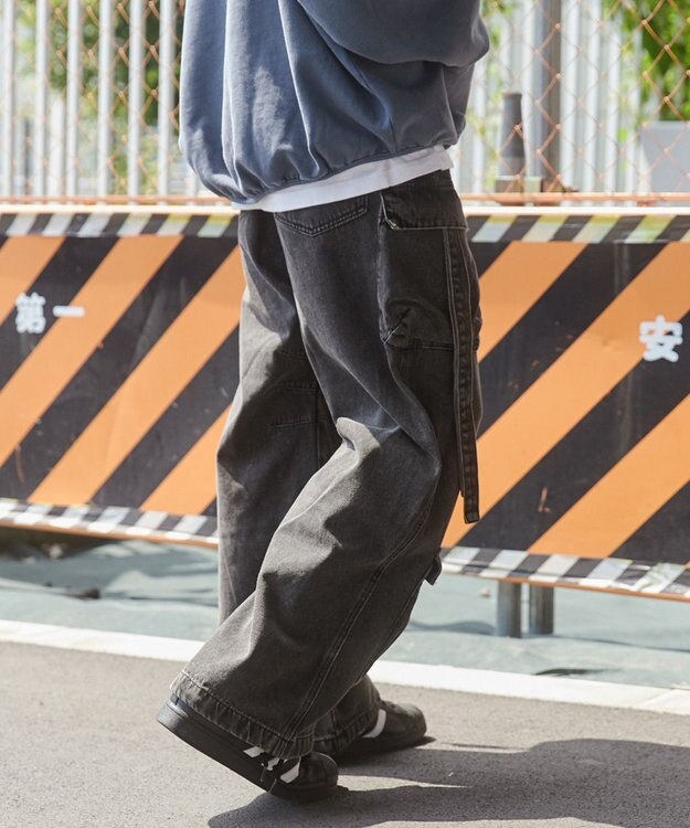 WEGO マルチポケットデニムパンツ デニムブラック