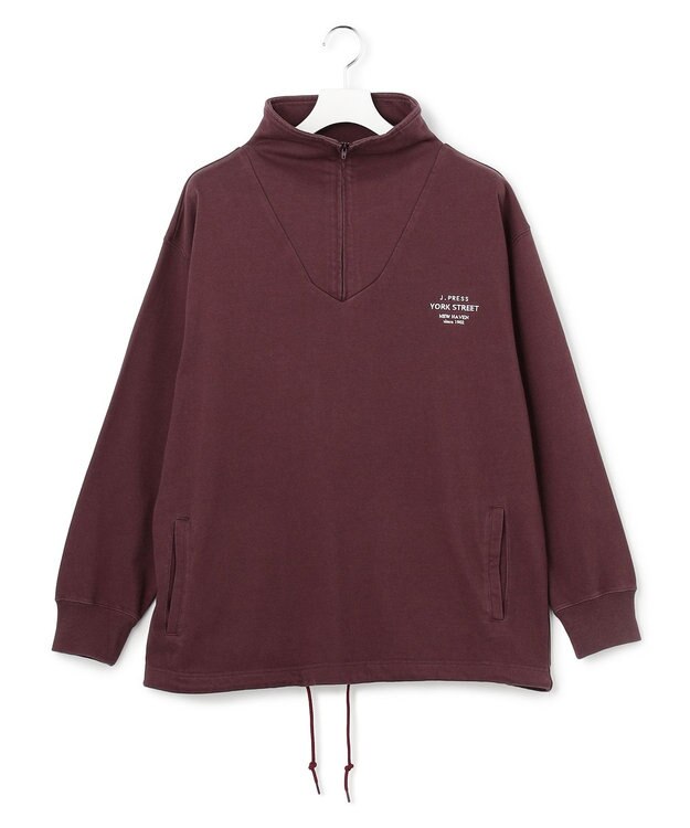J.PRESS YORK STREET 【UNISEX】ヘビー天竺ハーフジップ スウェット ワイン系