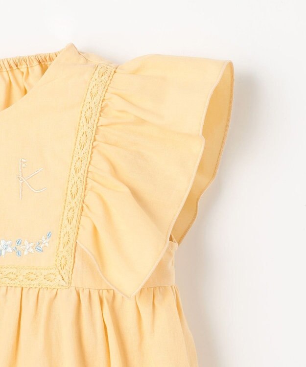 組曲 KIDS 【110-140㎝】 フラワーエンブロイダリーブラウス レモン